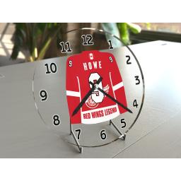 Gordie Howe 9 - Detroit Red Wings Hockey Jersey Clock - Legend Edition
