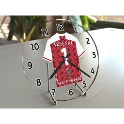 Arsenal FC - Record 14 Times FA Cup Winners Football Shirt Clock - Limited Edition
