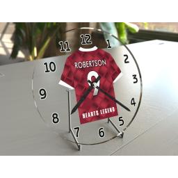 John Robertson 9 - Heart of Midlothian FC Football Shirt Themed Clock - Legend Edition