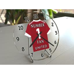 Manchester United FC NUMBER 1 FAN Football Shirt Clock - Perfect Gift for any United Fan !