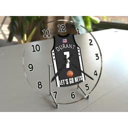 Kevin Durant 7 - Brooklyn Nets NBA Jersey Clock - Legends Edition