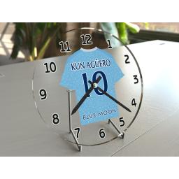 Sergio Aguero 10 - Manchester City FC Football Shirt Clock - Legend Edition
