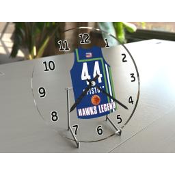 Pistol Pete Maravich 44 - Atlanta Hawks NBA Jersey Clock - Legends Edition