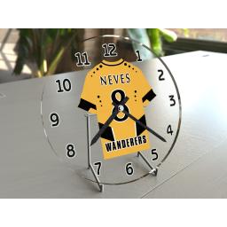 Ruben Neves 8 - Wolverhampton Wanderers FC Football Shirt Clock - Legend Edition