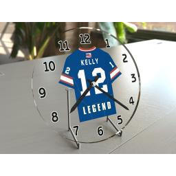 Jim Kelly 12 - Buffalo Bills NFL American Football Team Jersey Clock - Legend Edition