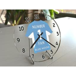 Manchester City FC NUMBER 1 FAN Football Shirt Clock - Perfect Gift for any City Fan !