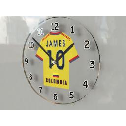 Colombia Football Gifts - Personalised Football Team Shirt Wall Clock