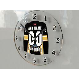 Nottingham Panthers Gifts - Personalised Ice Hockey Team Jersey Wall Clock