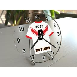 James Roby 9 - St Helens RLFC Super League Team Jersey Clock - Legends Edition