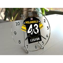 Troy Polamalu 43 - Pittsburgh Steelers NFL American Football Jersey Clock - Legend Edition