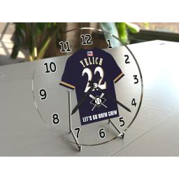 Milwaukee Brewers MLB Personalised Gifts - Baseball Team Wall Clock