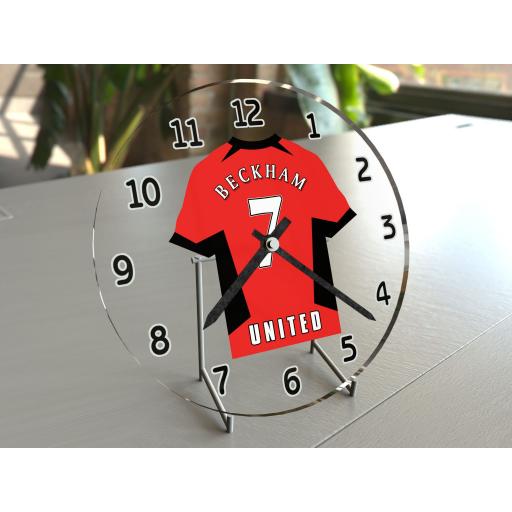 David Beckham 7 - Manchester United FC Football Shirt Clock - Legend Edition