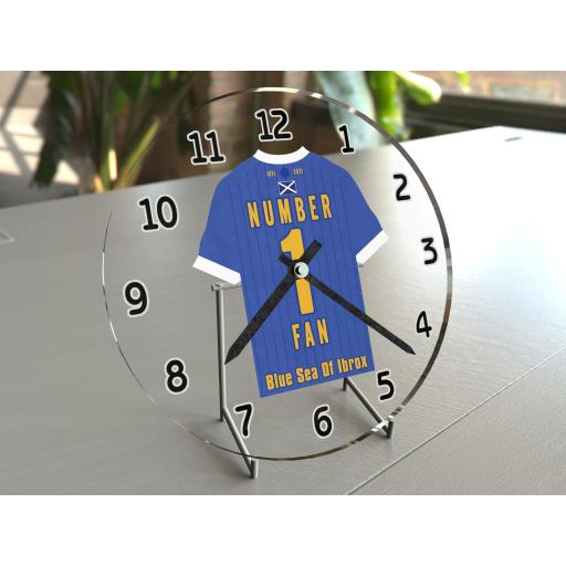 Rangers FC NUMBER 1 FAN Football Shirt Clock - Perfect Gift for any Gers Fan