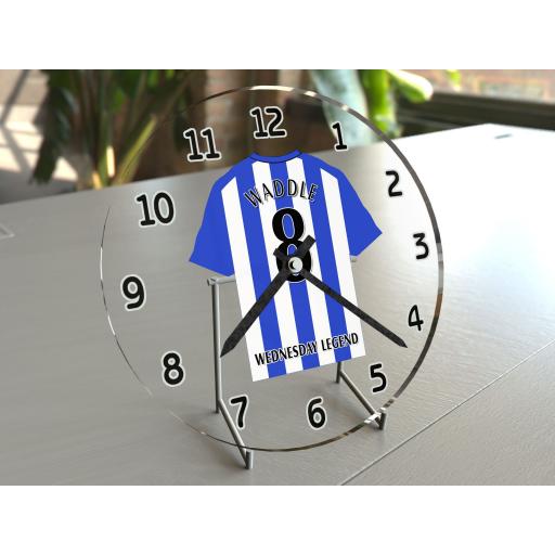 Chris Waddle 8 - Sheffield Wednesday FC Football Shirt Clock - Legend Edition