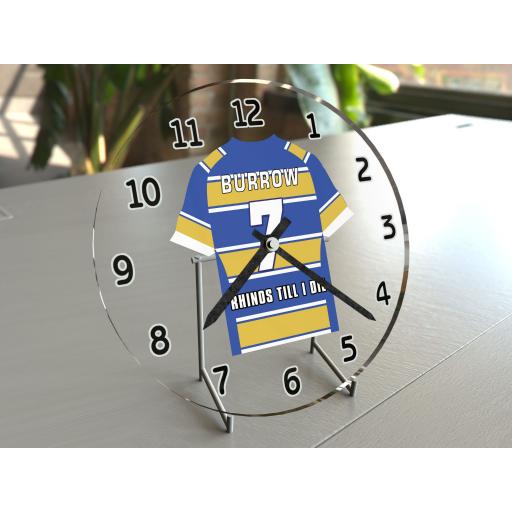 Rob Burrow 7 - Leeds Rhinos Super League Team Jersey Clock - Legends Edition