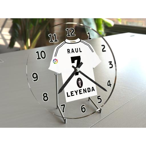 Raul Gonzalez Blanco 7 - CF Real Madrid Football Team Shirt Clock - Legend Edition