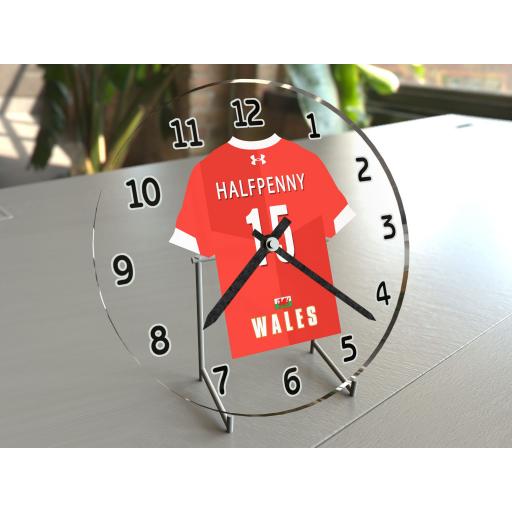 Leigh Halfpenny 15 - Wales World Cup Rugby Team Jersey Clock - Legends Edition