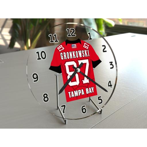 Rob Gronkowski 87 - Tampa Bay Buccaneers NFL American Football Jersey Clock - Legend Edition