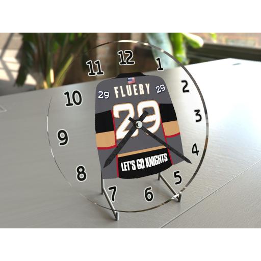 Marc-Andre Fleury 29 - Vegas Golden Knights Hockey Jersey Clock - Legend Edition
