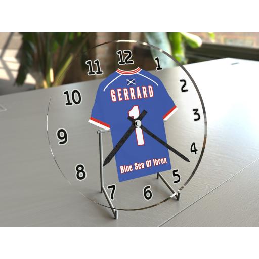 Steven Gerrard 1 - Rangers Football Shirt Themed Clock - Legend Edition