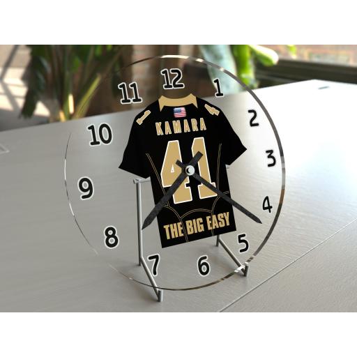 Alvin Kamara 41 - New Orleans Saints NFL American Football Jersey Clock - Legend Edition