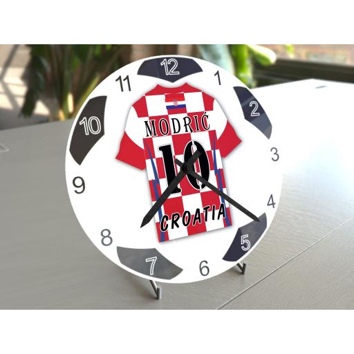 Croatia Football Gifts - Personalised Football Team Shirt Wall Clock