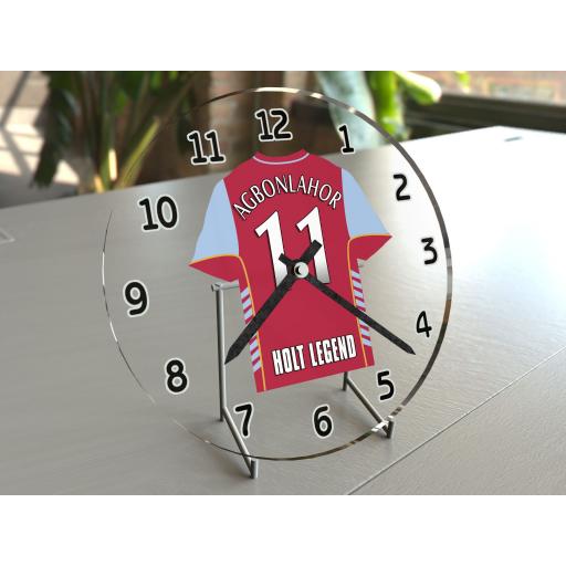 Gabriel Agbonlahor 11 - Aston Villa FC Football Shirt Clock - Legend Edition
