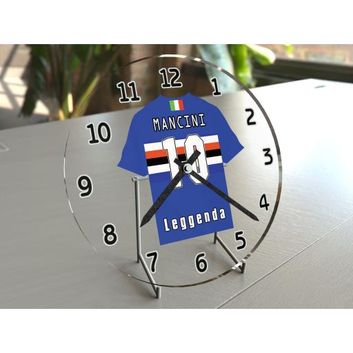 Roberto Mancini 10 - UC Sampdoria Football Team Shirt Clock - Legend Edition