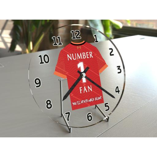 Liverpool FC NUMBER 1 FAN Football Shirt Clock - Perfect Gift for any Reds Fan
