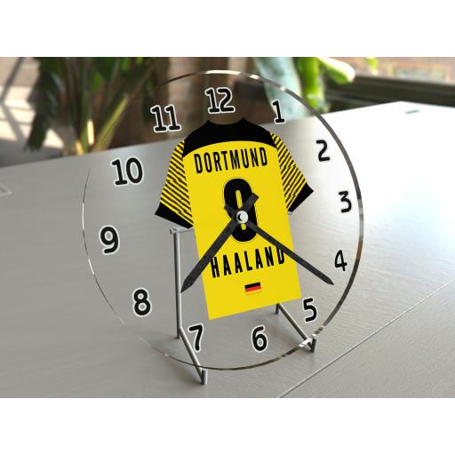 Erling Haaland 9 - Borussia Dortmund FC Football Team Shirt Clock - Legend Edition