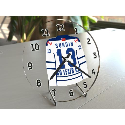 Mats Sundin 13 - Toronto Maple Leafs Hockey Jersey Clock - Legend Edition