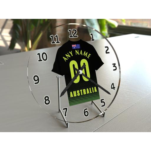 Australia ODI International Cricket Gifts - Personalised Team Shirt Wall Clock