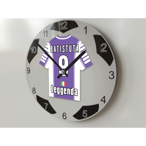 Gabriel Batistuta 9 - ACF Fiorentina Football Team Shirt Clock - Legend Edition