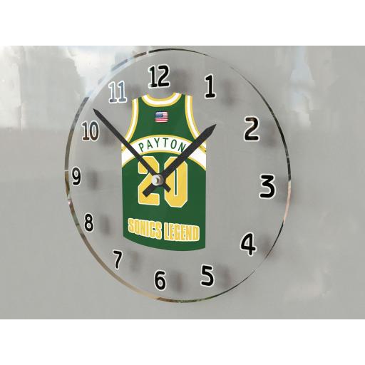 Gary Payton 20 - Seattle SuperSonics NBA Jersey Clock - Legends Edition