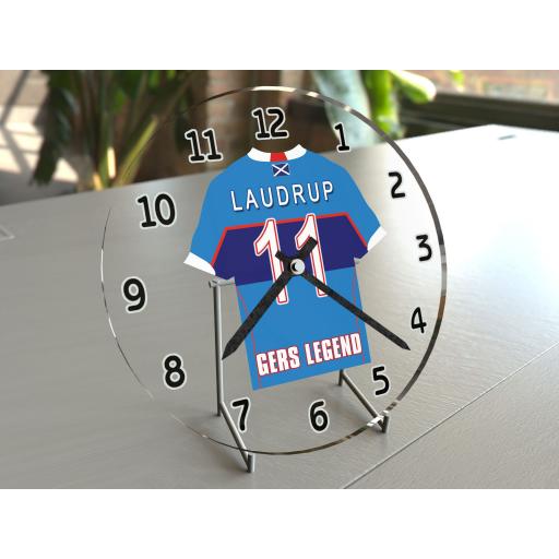 Brian Laudrup 11 - Rangers Football Shirt Themed Clock - Legend Edition
