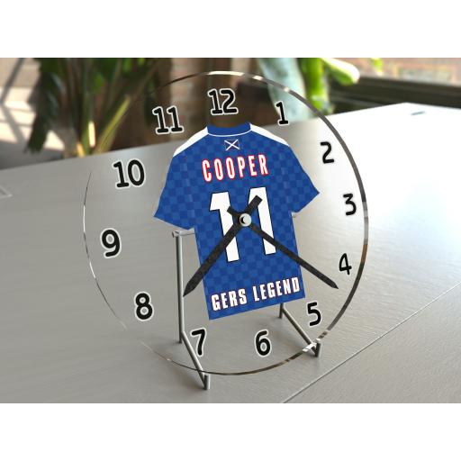 Davie Cooper 11 - Rangers Football Shirt Themed Clock - Legend Edition