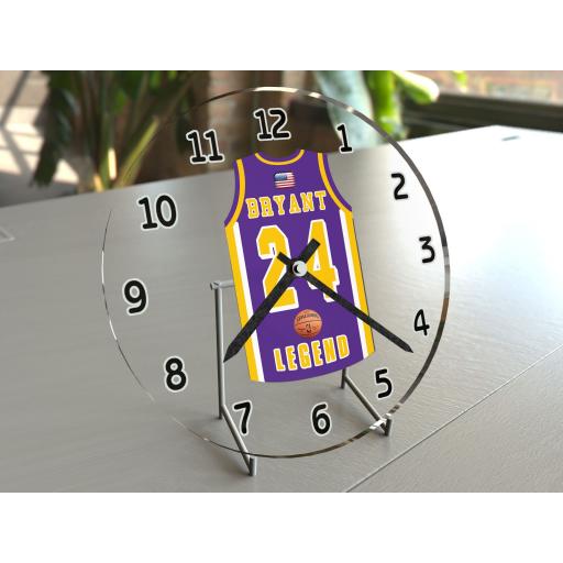 Kobe Bryant 24 - Los Angeles Lakers NBA Jersey Clock - Legends Edition