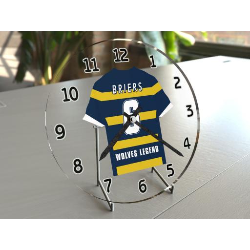 Lee Briers 6 - Warrington Wolves Super League Team Jersey Clock - Legends Edition