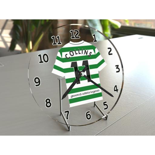 John Collins 11 - Celtic Football Shirt Themed Clock - Legend Edition