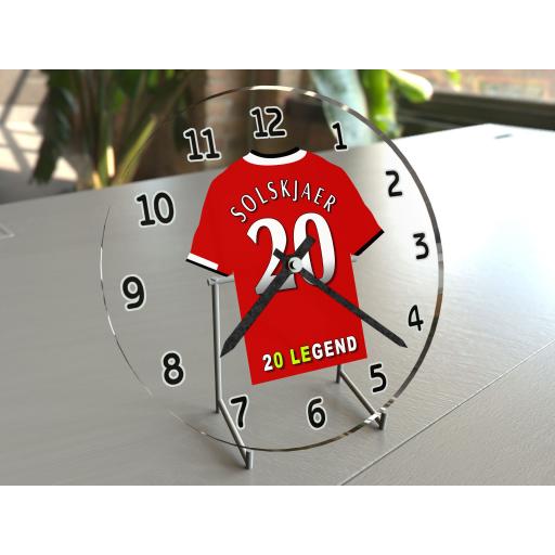 Ole Gunnar Solskaer 20 - Manchester United FC Football Shirt Clock - Legend Edition