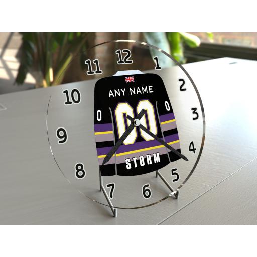 Manchester Storm Gifts - Personalised Ice Hockey Team Jersey Wall Clock