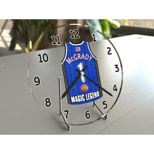 Tracy McGrady 1 - Orlando Magic NBA Jersey Clock - Legends Edition