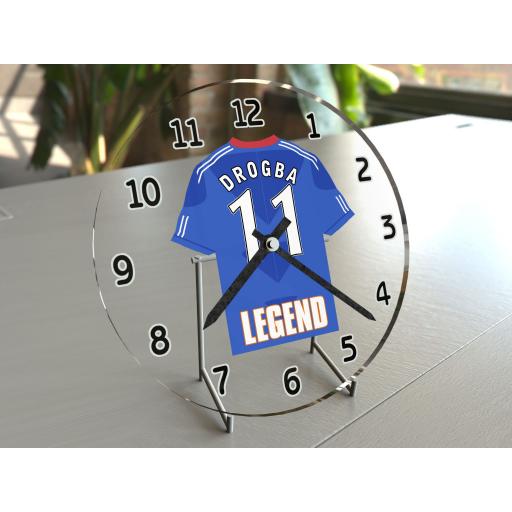 Didier Drogba 11 - Chelsea FC Football Shirt Clock - Legend Edition