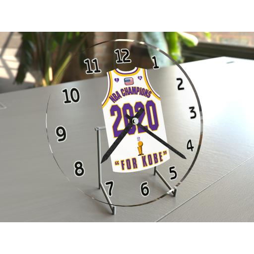 Los Angeles Lakers 2020 NBA Finals World Champions Basketball Jersey Themed Clock - Limited Edition