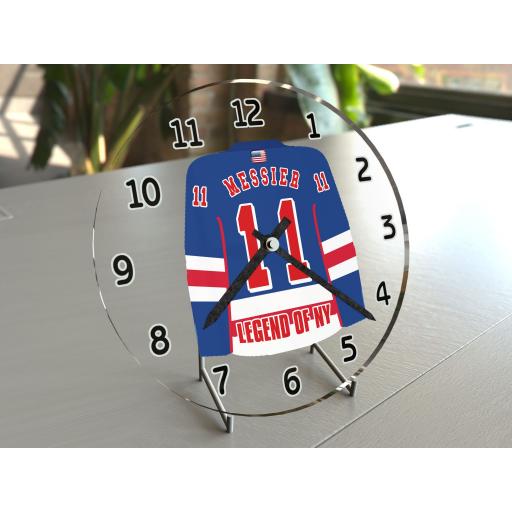 Mark Messier 11 - New York Rangers Hockey Jersey Clock - Legend Edition