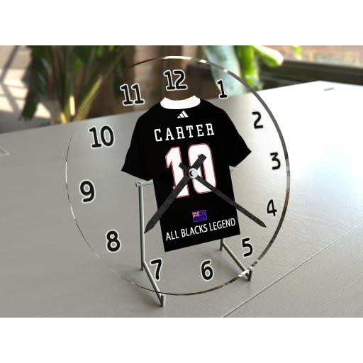 Dan Carter 10 - New Zealand All Blacks World Cup Rugby Team Jersey Clock - Legends Edition