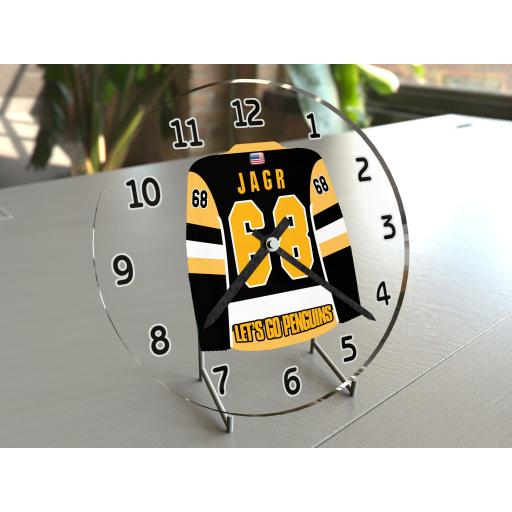 Jaromr Jagr 68 - Pittsburgh Penguins Hockey Jersey Clock - Legend Edition
