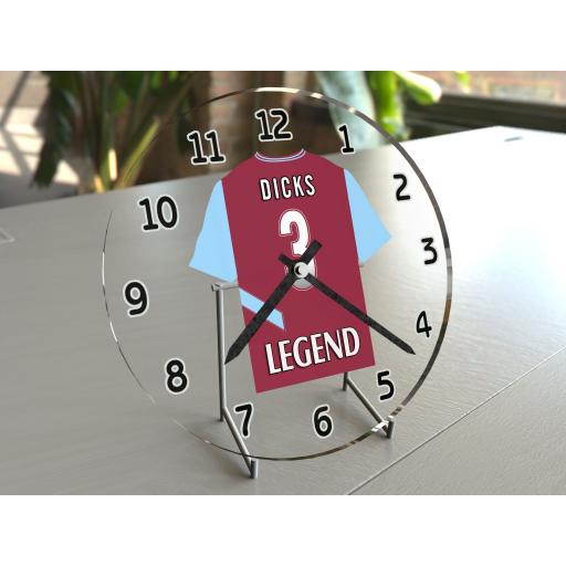 Julian Dicks 3 - West Ham United FC Football Shirt Clock - Legend Edition