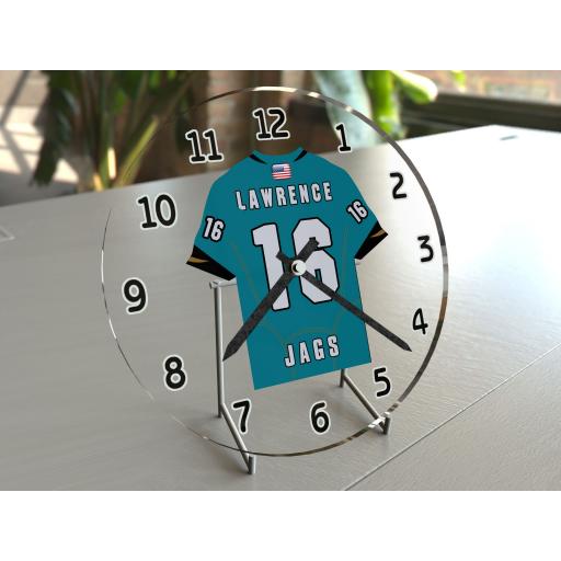 Trevor Lawrence 16 - Jacksonville Jaguars NFL American Football Team Jersey Clock - Legend Edition