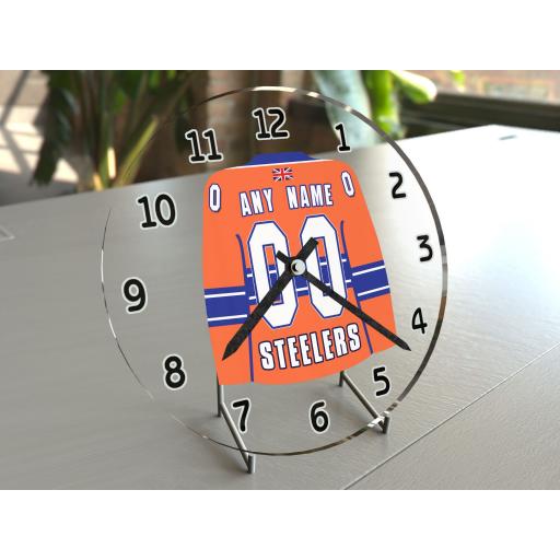 Sheffield Steelers Gifts - Personalised Ice Hockey Team Jersey Wall Clock